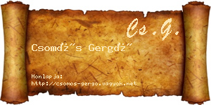 Csomós Gergő névjegykártya